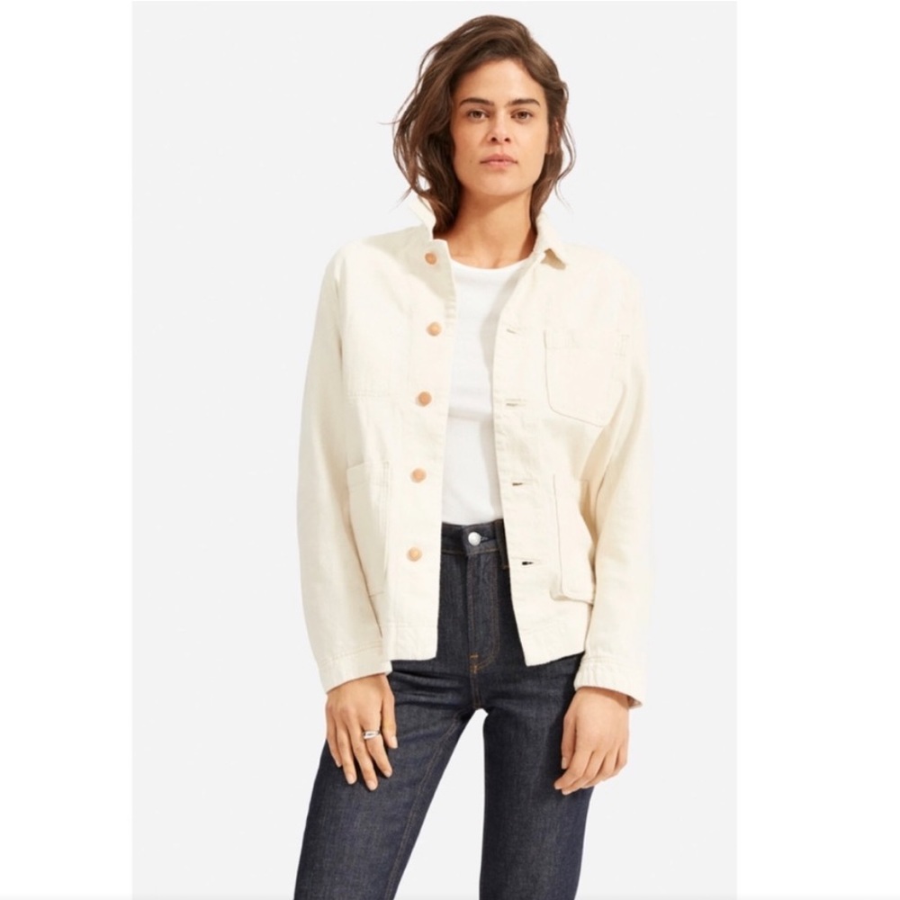 Everlane denim chore jacket in bone